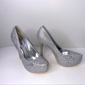 Pazzle Glam Rhinestone High Heel Stilettos 5” Heel Size 8.5 !